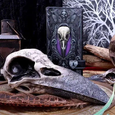 Figurine edgar a poe raven skull